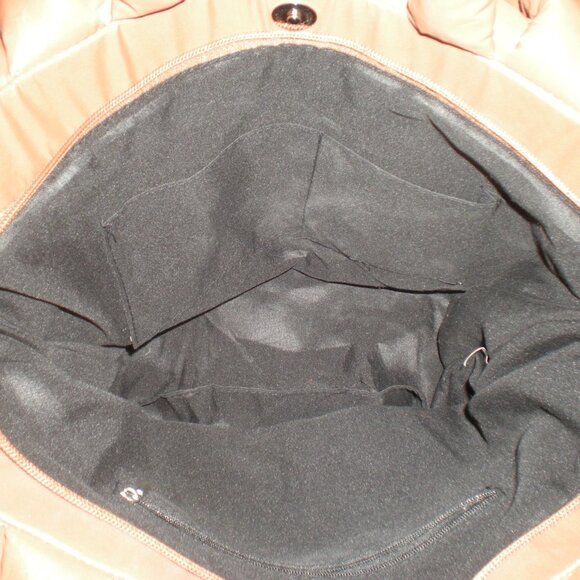 Brown Puffer Tote Bag Puffy Handbag Shoulder Bag - Picture 7 of 7